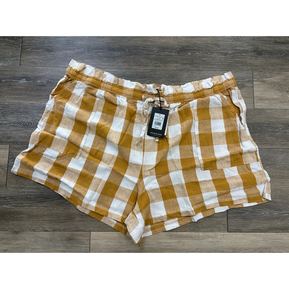 Who What Wear Gingham Shorts Orange White Cottagecore Summer Plus 4X